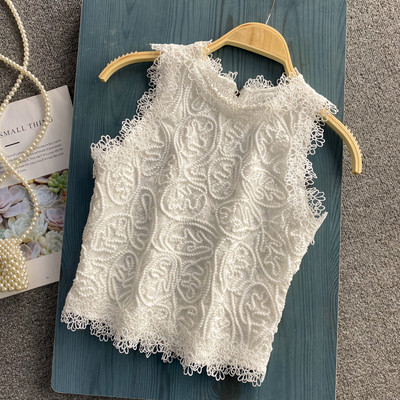 Maieu de damă cu broderie și decolteu oval