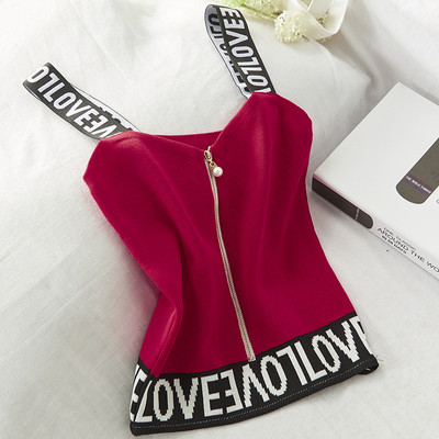 Maieu casual dama cu fermoar si bretele late