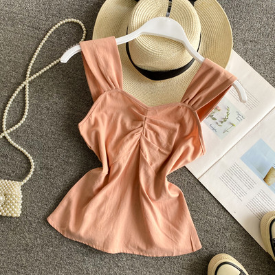 Γυναικείο καθημερινό αμάνικο με φαρδύ τιραντάκια