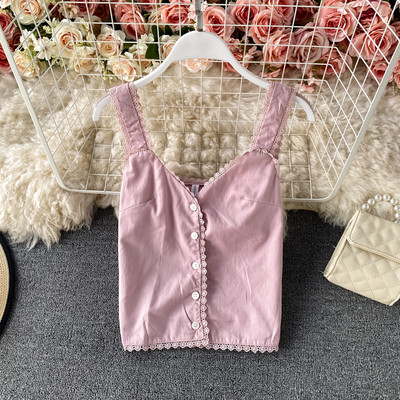 Maieu de damă cu nasturi și decolteu spitz în mai multe culori