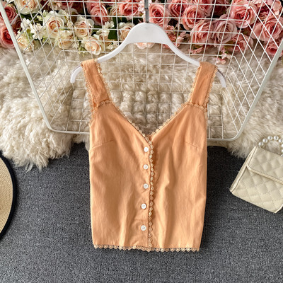 Maieu de damă cu nasturi și decolteu spitz în mai multe culori