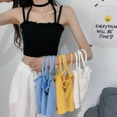 Top de damă scurt din catifea cu bretele subțiri