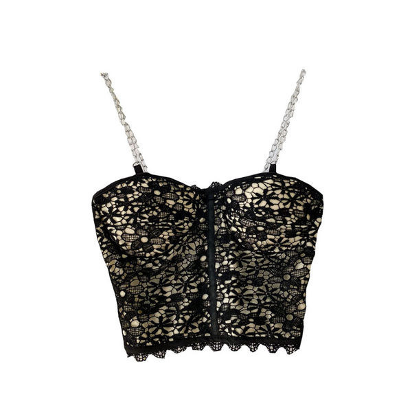 Štýlové dámske tielko s kovovými ramienkami