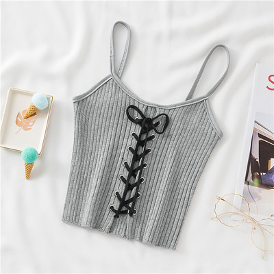 Maiou de damă de zi cu zi cu legături și bretele subțiri