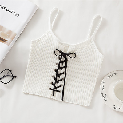 Maiou de damă de zi cu zi cu legături și bretele subțiri