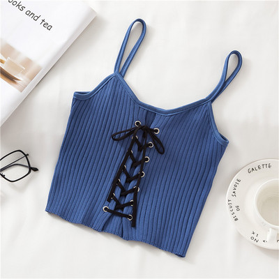 Maiou de damă de zi cu zi cu legături și bretele subțiri