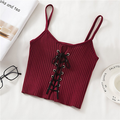 Maiou de damă de zi cu zi cu legături și bretele subțiri