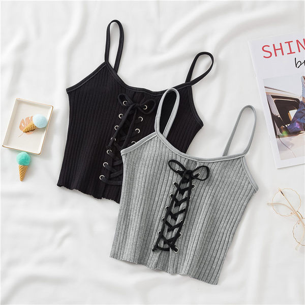 Maiou de damă de zi cu zi cu legături și bretele subțiri