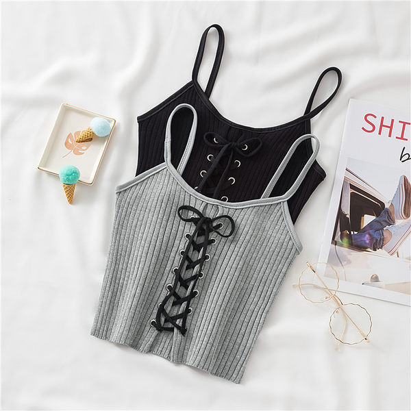 Maiou de damă de zi cu zi cu legături și bretele subțiri