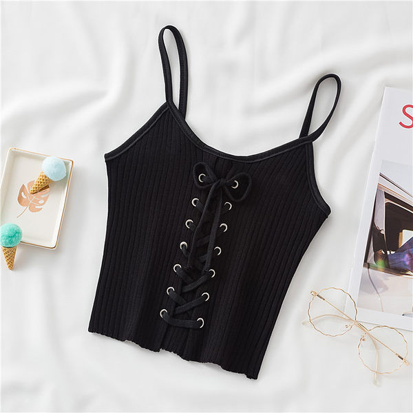 Maiou de damă de zi cu zi cu legături și bretele subțiri