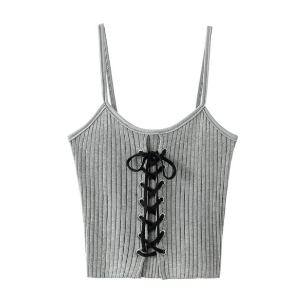 Maiou de damă de zi cu zi cu legături și bretele subțiri