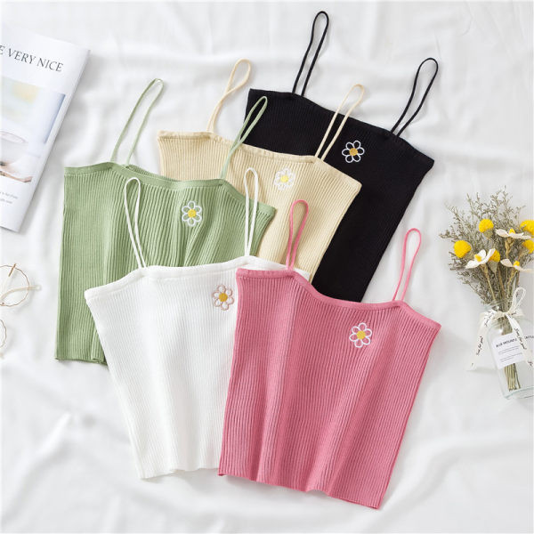 Maieu de dama model nou cu broderie si bretele subtiri