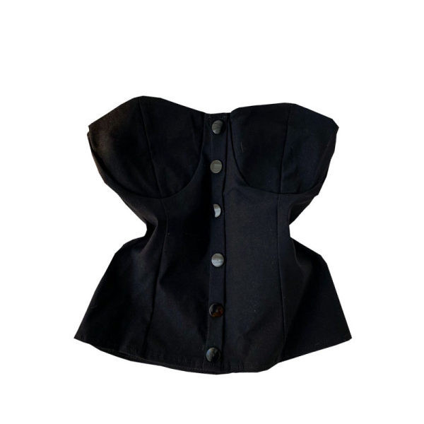 Moderni ženski jednobojni bustier na gumbe