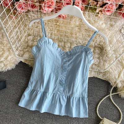 Maieu modern de damă cu bucle și bretele subțiri