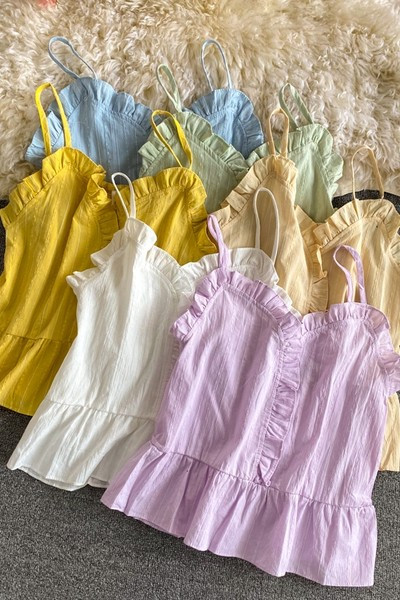 Maieu modern de damă cu bucle și bretele subțiri