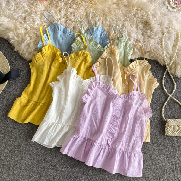 Maieu modern de damă cu bucle și bretele subțiri