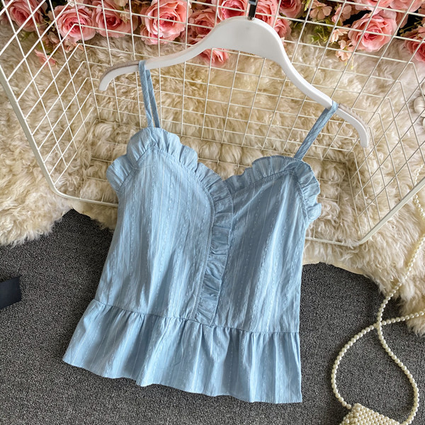 Maieu modern de damă cu bucle și bretele subțiri