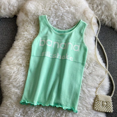 Maieu de damă cu inscripție și bretele largi