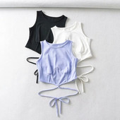 Top scurt cu cravate pentru femei