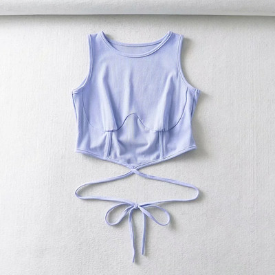 Top scurt cu cravate pentru femei