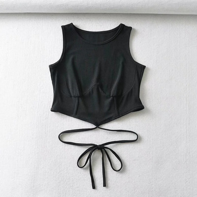 Top scurt cu cravate pentru femei