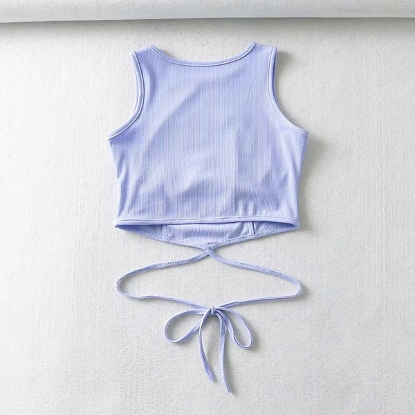 Top scurt cu cravate pentru femei