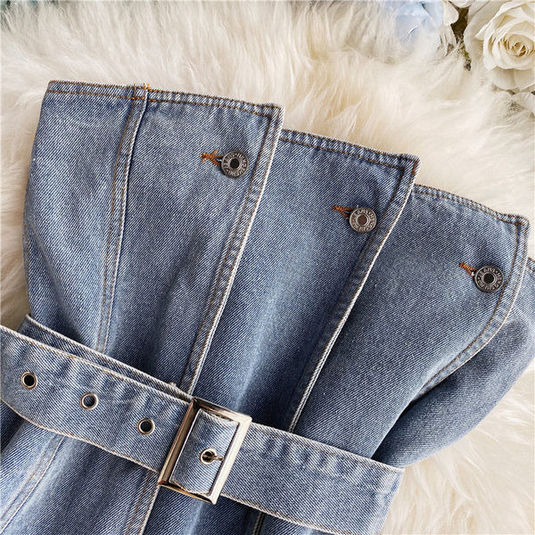 Bustieră de damă modernă din denim cu curea
