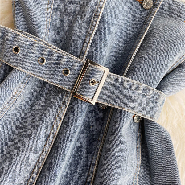 Bustieră de damă modernă din denim cu curea