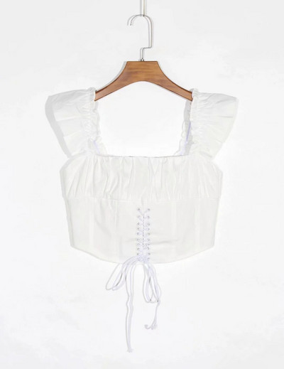 Bustiera scurta cu cravate si bretele late