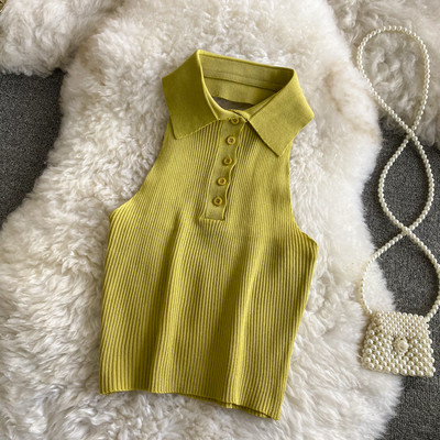 Maieu de damă cu nasturi și guler