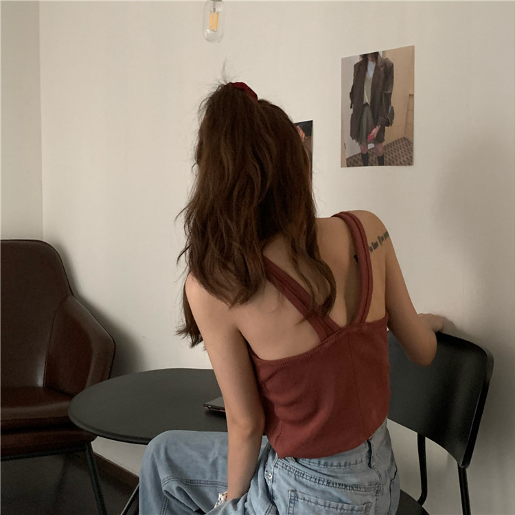 Top scurt de dama cu bretele groase