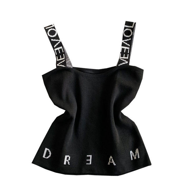 Maieu casual de damă cu inscripție și bretele