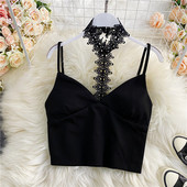 Top de dama modern cu dantela