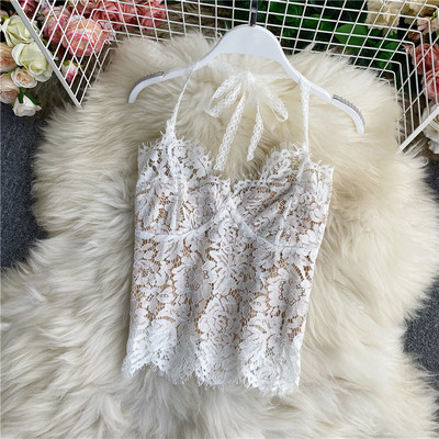 Maieu de damă din dantelă cu bretele