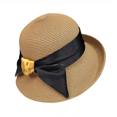 Palarie de vara dama cu panglica din satin