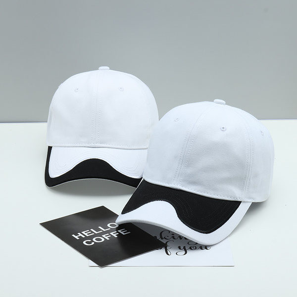 Palarie de dama cu vizor in culoarea alb-negru potrivita pentru vara