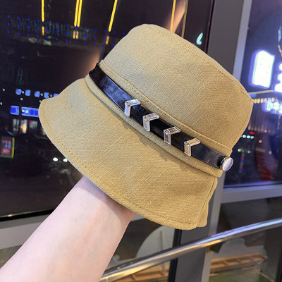 Palarie casual de dama potrivita pentru vara cu element metalic