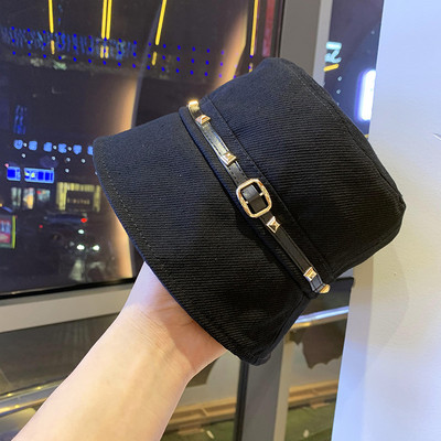 Model nou palarie dama tip idiot cu carouri metalice