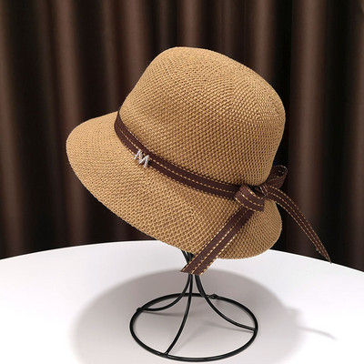 Pălărie de protecție solară pentru femei cu panglică