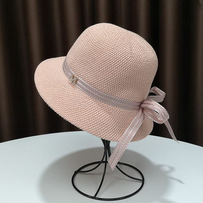 Pălărie de protecție solară pentru femei cu panglică