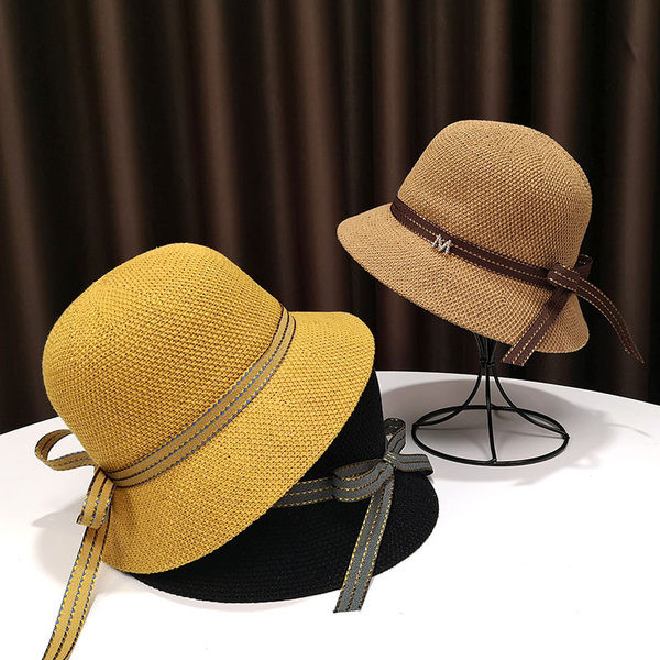 Pălărie de protecție solară pentru femei cu panglică