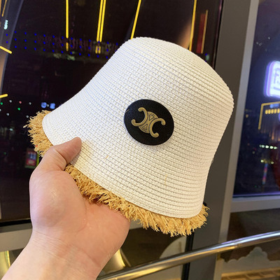Pălărie casual de damă din paie cu emblemă