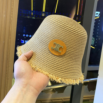 Pălărie casual de damă din paie cu emblemă