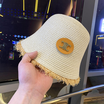 Pălărie casual de damă din paie cu emblemă