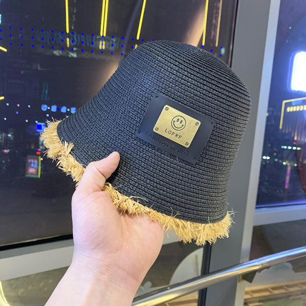 Pălărie casual de damă din paie cu emblemă