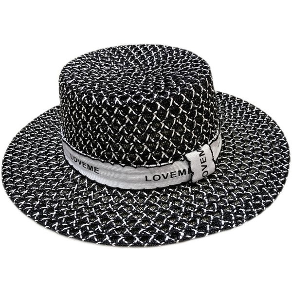Palarie de dama moderna cu franjuri in alb si negru