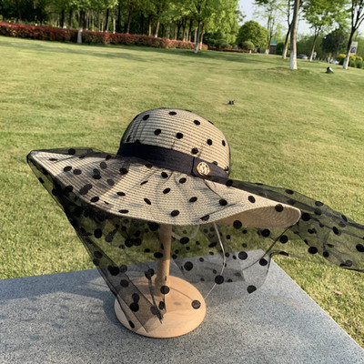 Μοντέρνο γυναικείο καπέλο παραλίας με τούλι