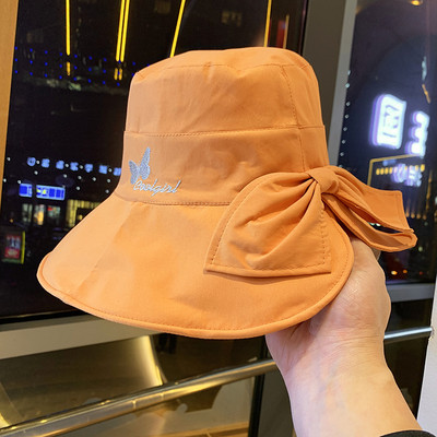 Palarie moderna de dama cu broderie si panglica