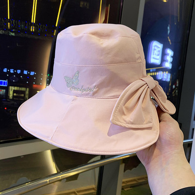 Palarie moderna de dama cu broderie si panglica