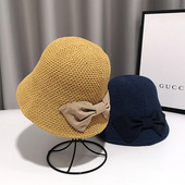 Palarie de paie dama in mai multe culori cu panglica